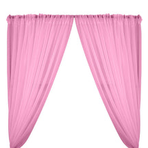 Sheer Voile Rod Pocket Curtains - Pink