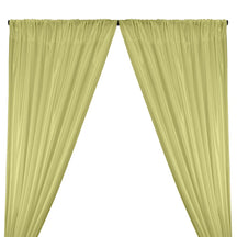 Poly China Silk Lining Rod Pocket Curtains - Pistachio
