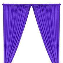 All-Over Micro Sequins Starlight On Stretch Mesh Rod Pocket Curtains - Purple