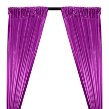 Tissue Lame Rod Pocket Curtains - Purple