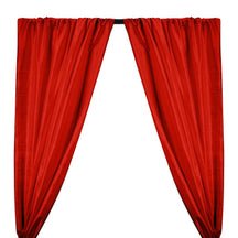 Silk Dupioni (54 Inch) Rod Pocket Curtains - Red