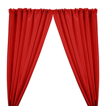 Stretch Taffeta Rod Pocket Curtains - Red