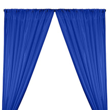 Poly China Silk Lining Rod Pocket Curtains - Royal Blue
