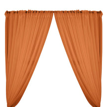 Sheer Voile Rod Pocket Curtains - Rust