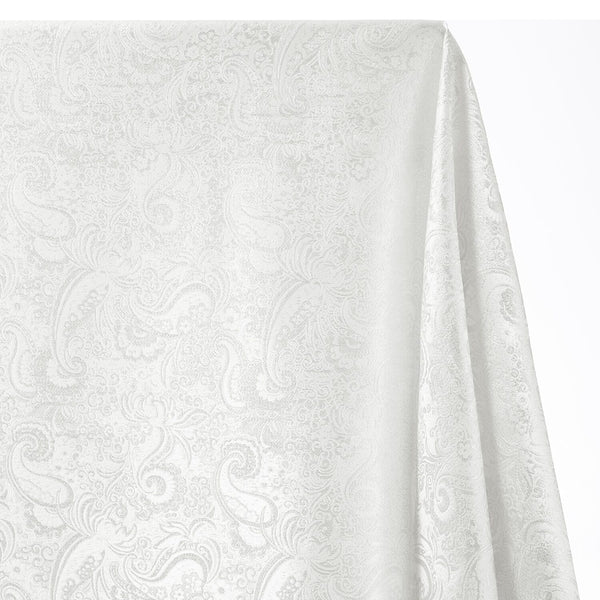 Silver Paisley Metallic Brocade Fabric SV571204 Silver / Silver 1