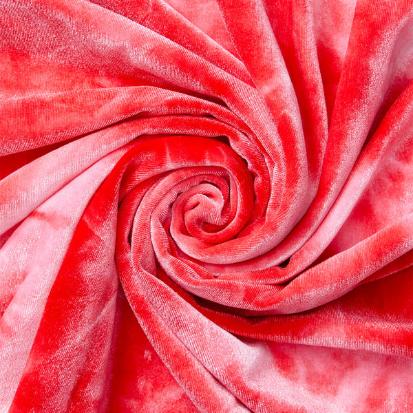 Tie Dye Stretch Velvet Fabric SV577997 Fuchsia/Pink 1