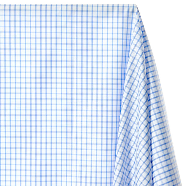 Suave 1 4 Gingham Check Shirting Poplin Fabric SV578359 Light Blue 1