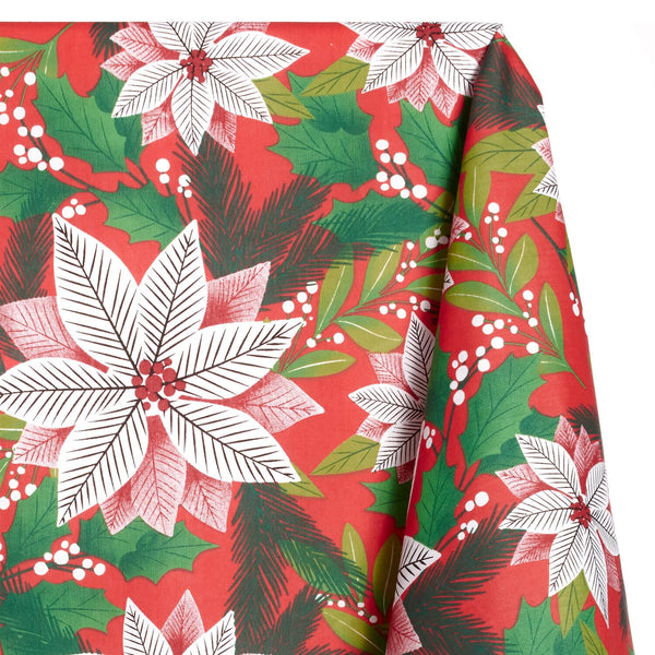 Holiday Floral Print Broadlcloth Fabric SV578928 Red 1