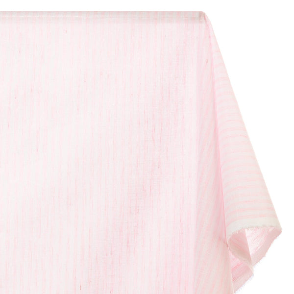 University Stripe Linen Look Fabric SV578997 Blush / White 1