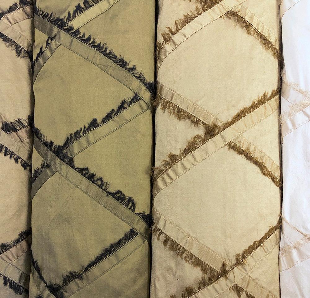 Silk Dupioni Checkered Embroidery Fabric Group