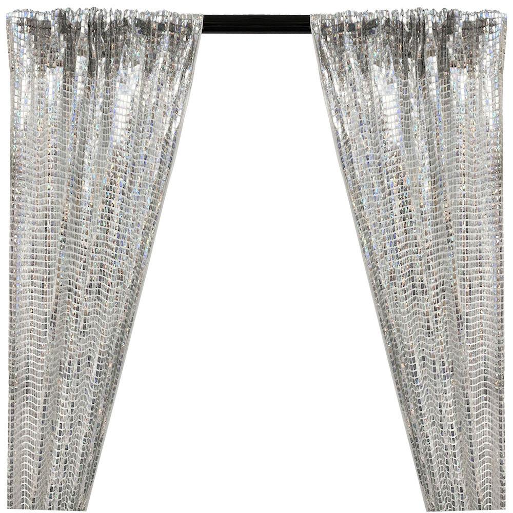 Silver - Holographic Fringe Curtain