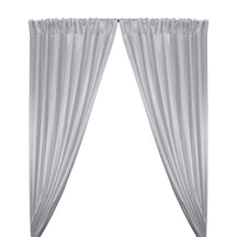 Stretch Charmeuse Satin Rod Pocket Curtains - Silver