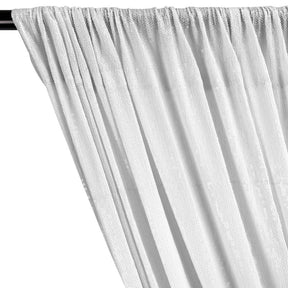 All-Over Micro Sequins Starlight On Stretch Mesh Rod Pocket Curtains (All Colors Available) - Snow White