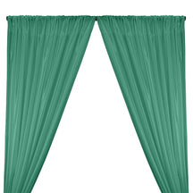 Poly China Silk Lining Rod Pocket Curtains - Spring Green