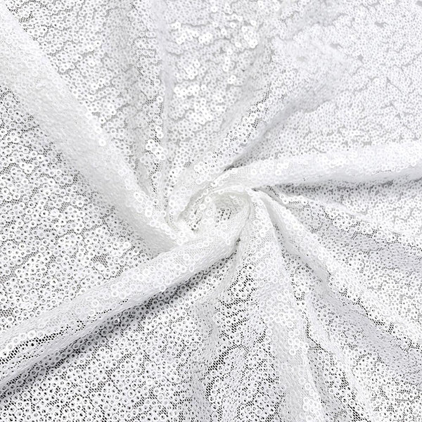 Zigzag Starlight Micro Sequins On Stretch Mesh Fabric Snow White SV575614 A2