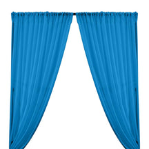 Cotton Voile Rod Pocket Curtains - Turquoise