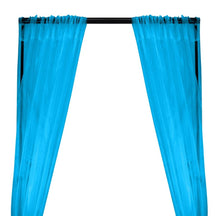 Crystal Organza Rod Pocket Curtains - Turquoise