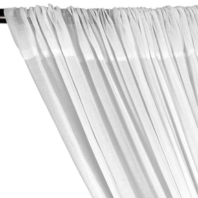 Cotton Voile Rod Pocket Curtains (All Colors Available) - White