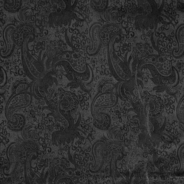 Black Paisley Metallic Brocade Fabric SV577695 Black 1