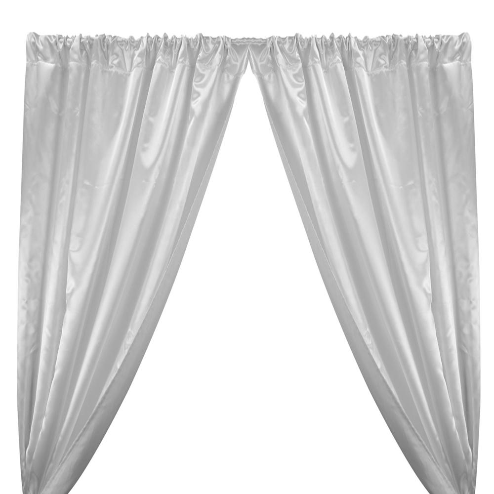 Bridal Satin Rod Pocket Curtains White 1