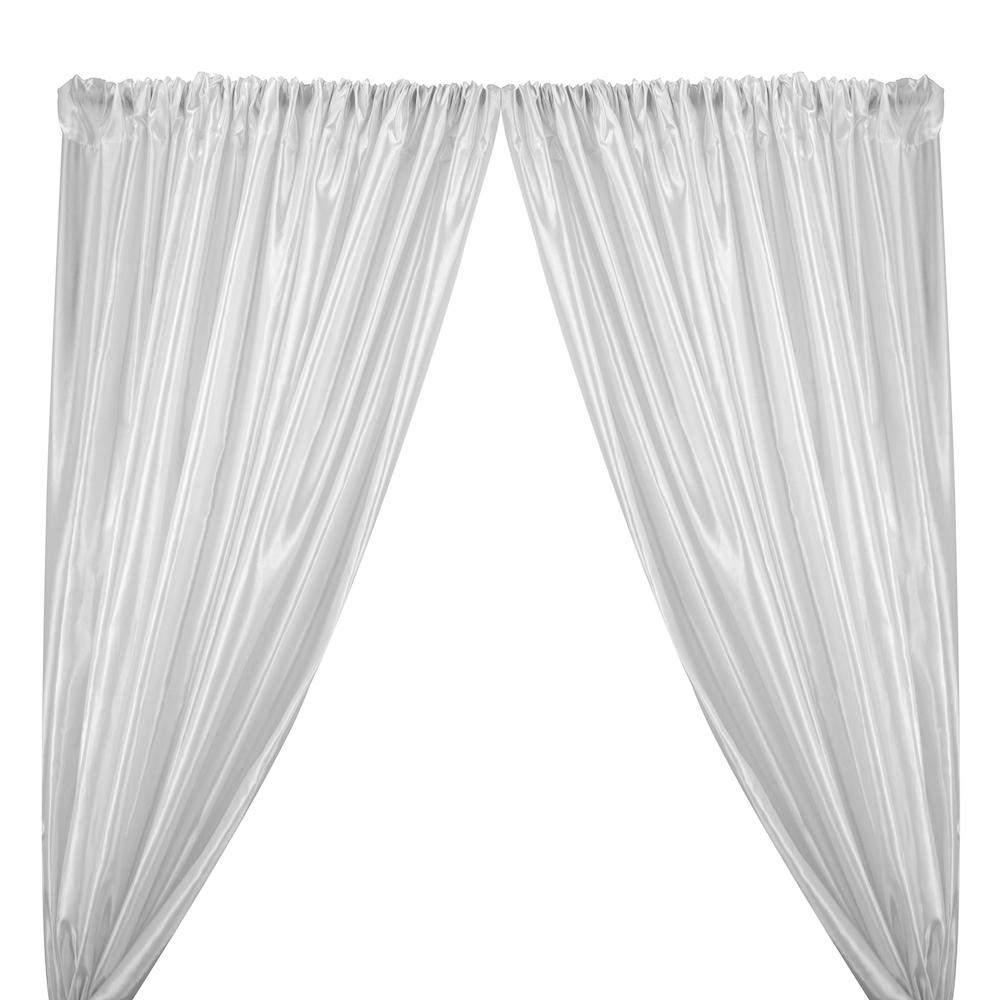 Extra Wide Nylon Taffeta Rod Pocket Curtains White 1
