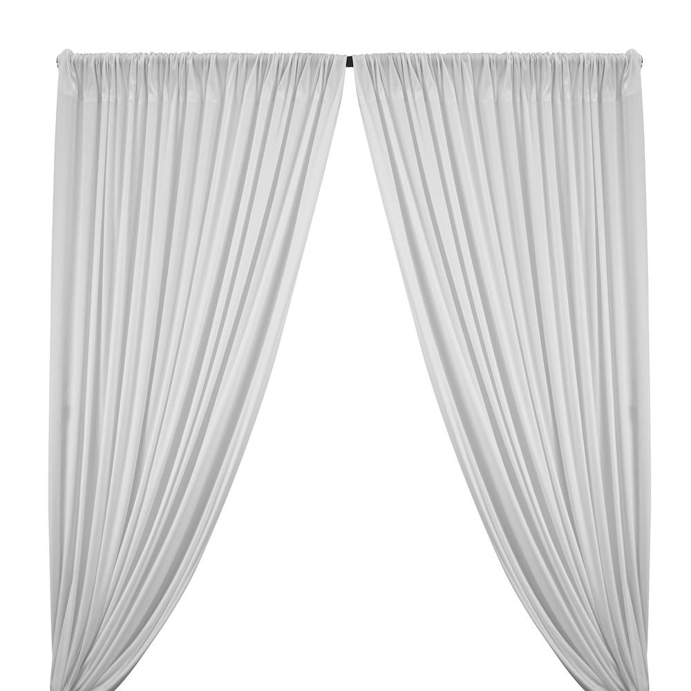 Polyester Interlock Knit Lining Rod Pocket Curtains White Image 1