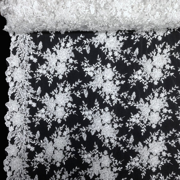 Ivy Bridal Lace Beaded Fabric Group