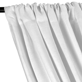 Natural Linen Rod Pocket Curtains (All Colors Available) - White