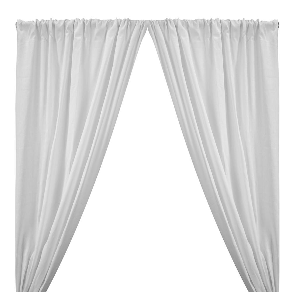 Natural Linen Rod Pocket Curtains White 1