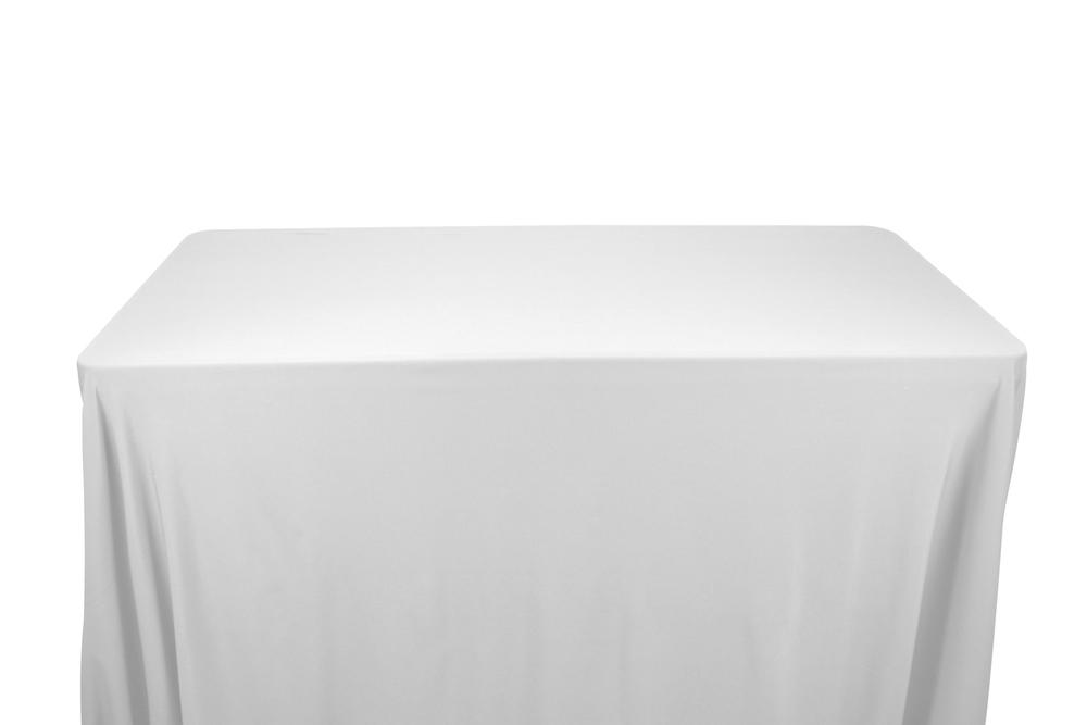 Matte Milliskin Tricot 8 Feet Banquet Table Covers White 1