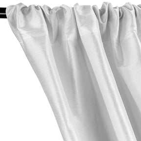 Polyester Dupioni Rod Pocket Curtains (All Colors Available) - White 101