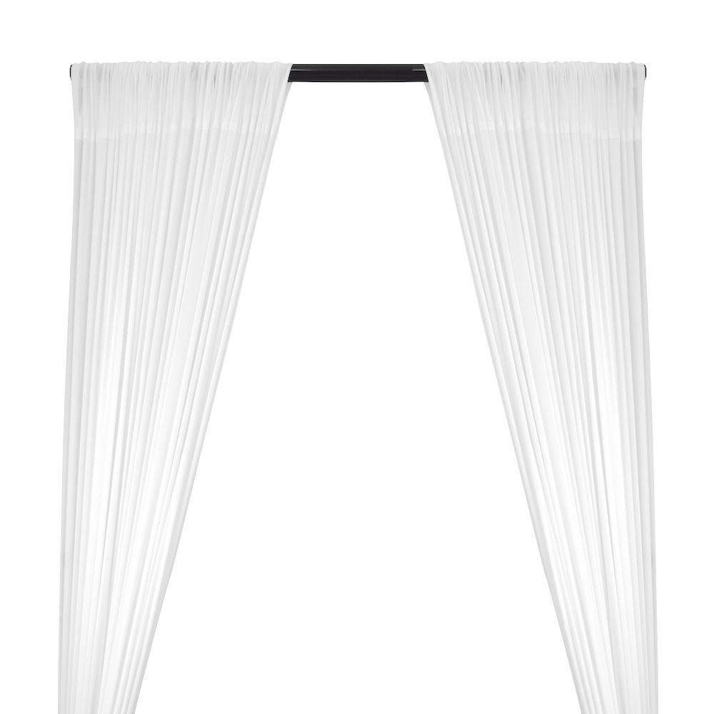 Power Mesh Rod Pocket Curtains White 1