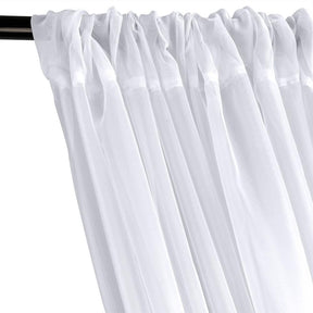 Sheer Voile Fire Retardant Rod Pocket Curtains (All Colors Available) - White