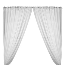 Sheer Voile Rod Pocket Curtains (All Colors Available) - White