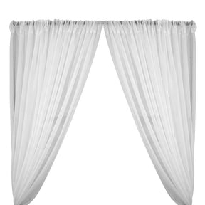 Sheer Voile Fire Retardant Rod Pocket Curtains (All Colors Available) - White