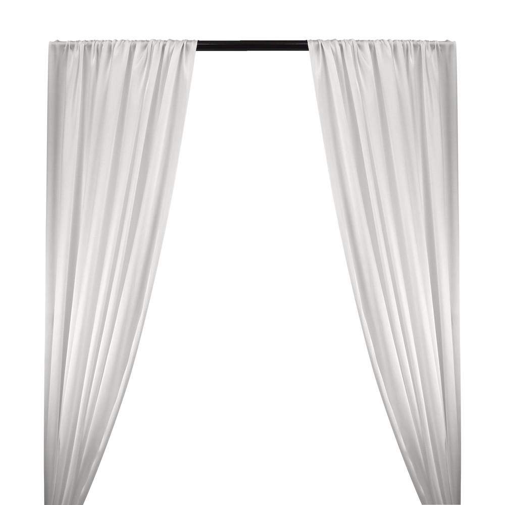 Silk Charmeuse Rod Pocket Curtains White 1