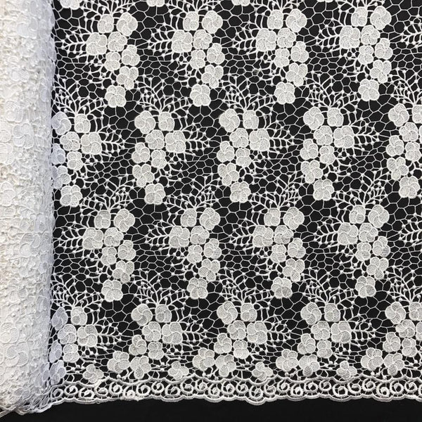 Azalea Guipure French Venice Lace Fabric SV574116 White 1
