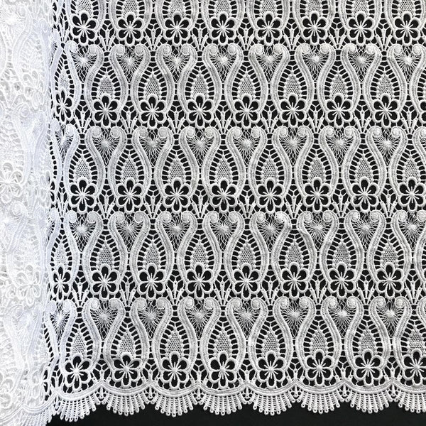 Iris Guipure French Venice Lace Fabric SV574147 White 1