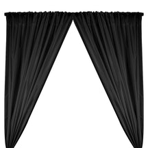 Polyester Taffeta Lining Rod Pocket Curtains - Black