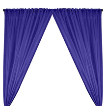 Polyester Taffeta Lining Rod Pocket Curtains - Royal Blue