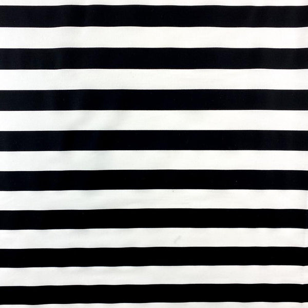 Striped Printed Cotton Poplin Fabric SV577440 Black/White 1