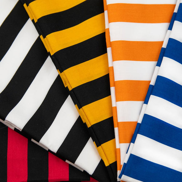 Striped Printed Cotton Poplin Fabric Group