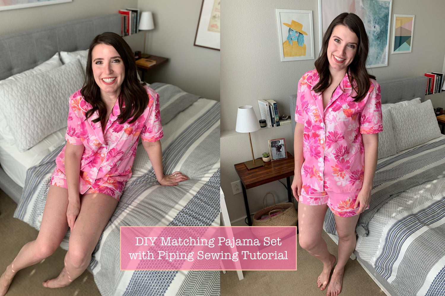 DIY Matching Pajama Set with Piping Sewing Tutorial