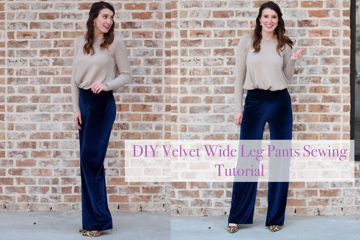 DIY Velvet Wide Leg Pants Sewing Tutorial