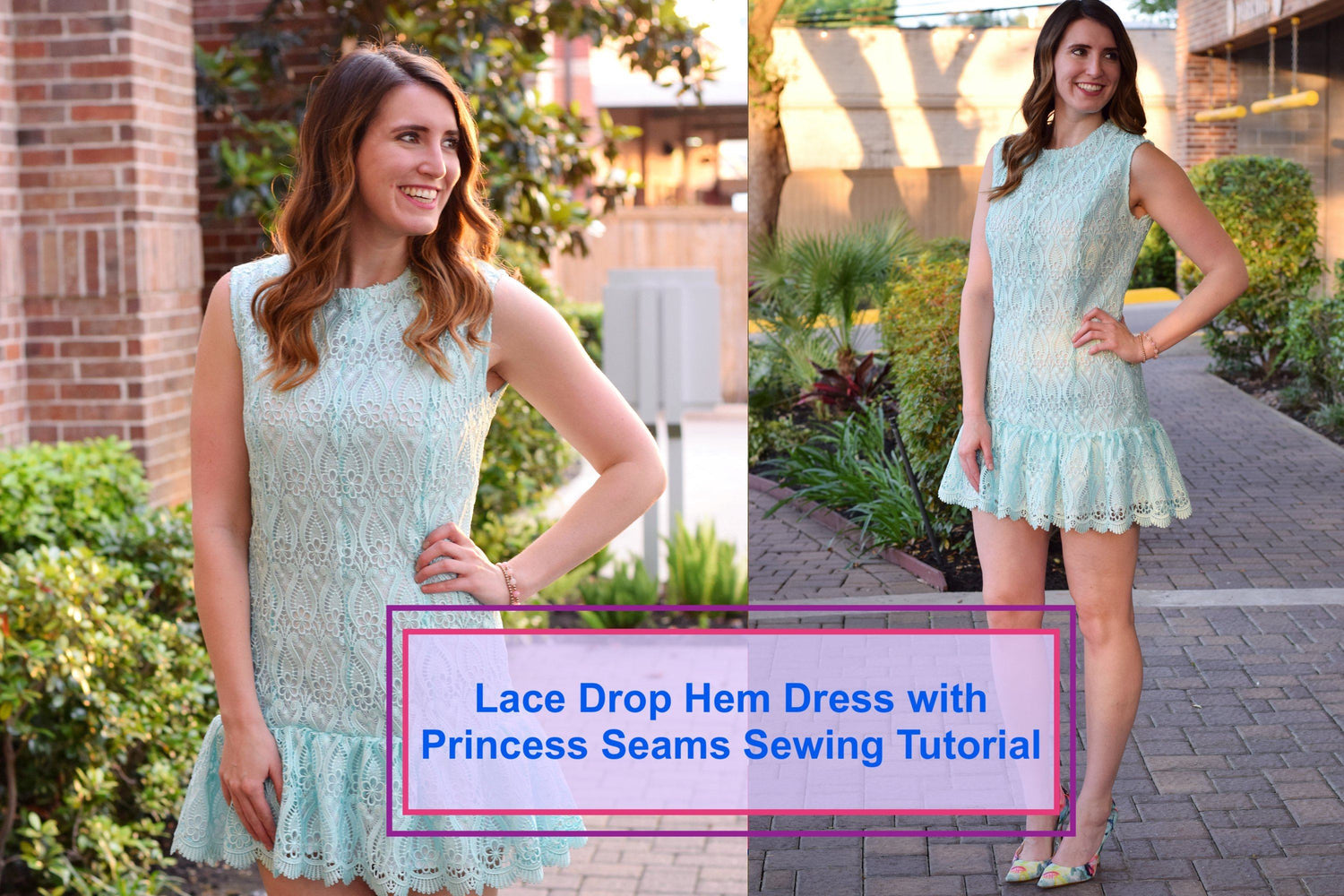 Lace Drop Hem Dress with Princess Seams Sewing Tutorial