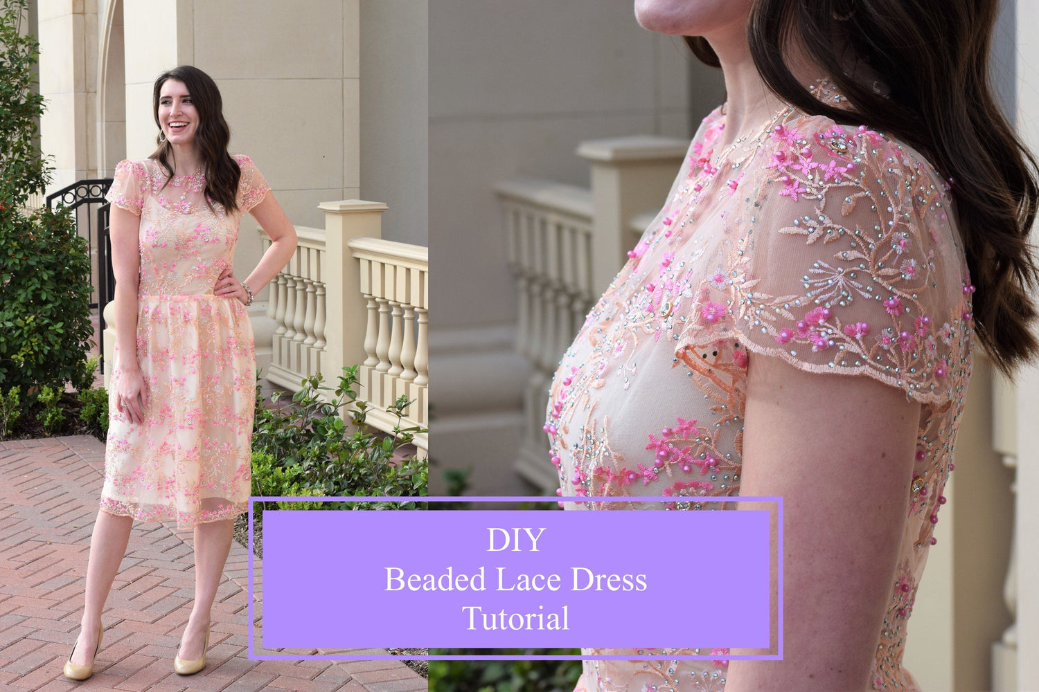 DIY Beaded Dress with Fitted Bodice and Cap Sleeves Sewing Tutorial