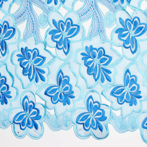 Turquoise Butterfly Sprout Embroidered Lace