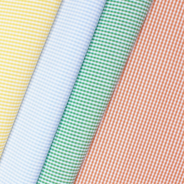 1/16 Inch Gingham Check Polyester Cotton Poplin Fabric Group Image