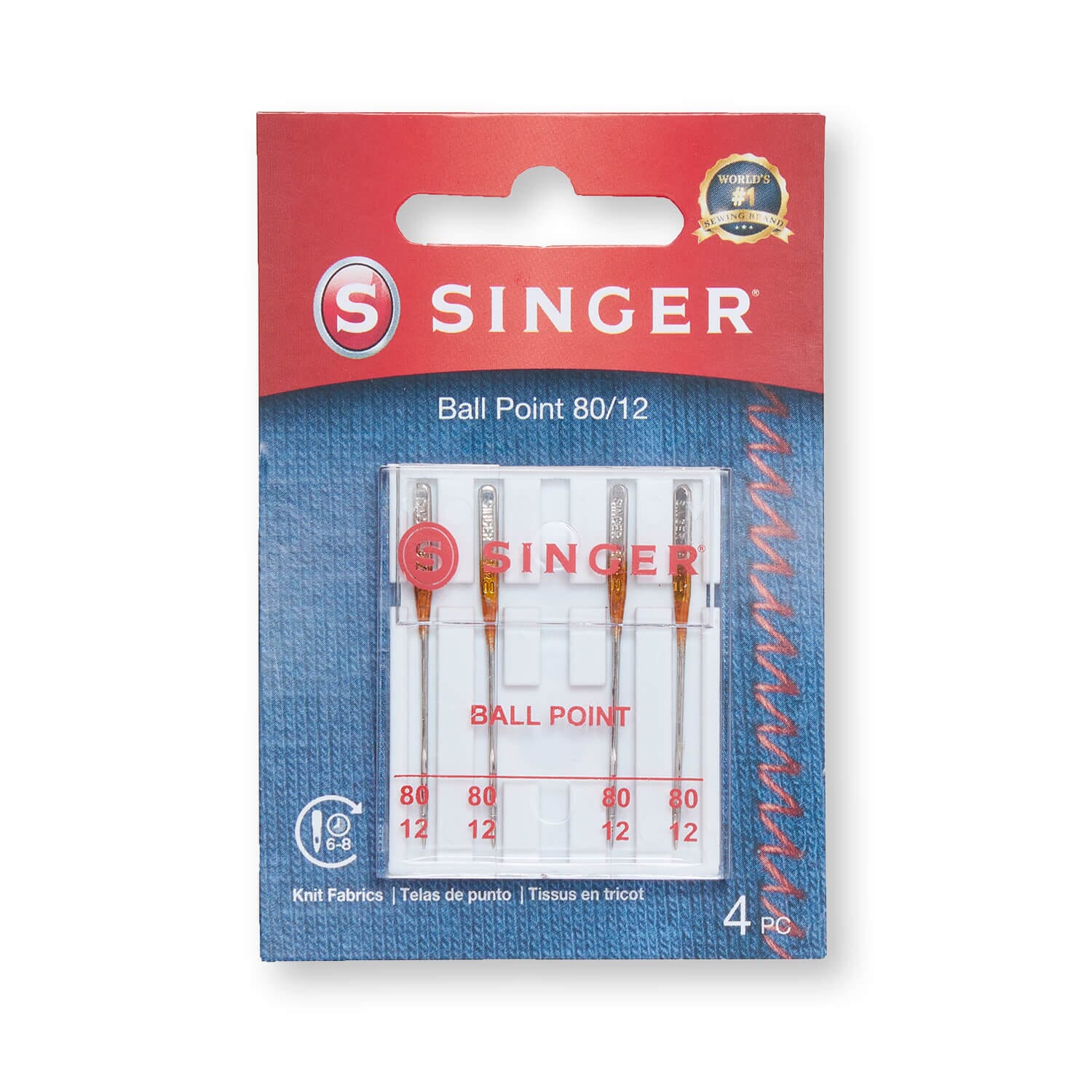 Singer Ball Point Needles Singer Ball Point 80/12 Sewing Needles