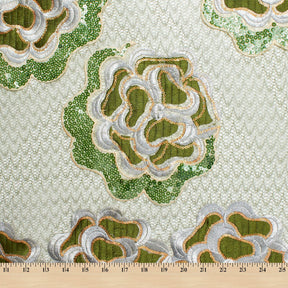 Marigold Floral Embroidery On Mesh